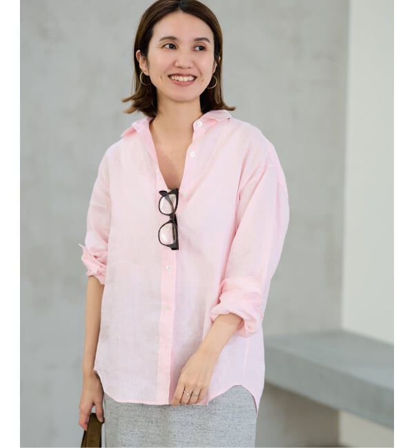 FRAMeWORK「≪新色 / 追加≫フレンチリネンレギュラーシャツ」|シャツ・ブラウス|ピンク