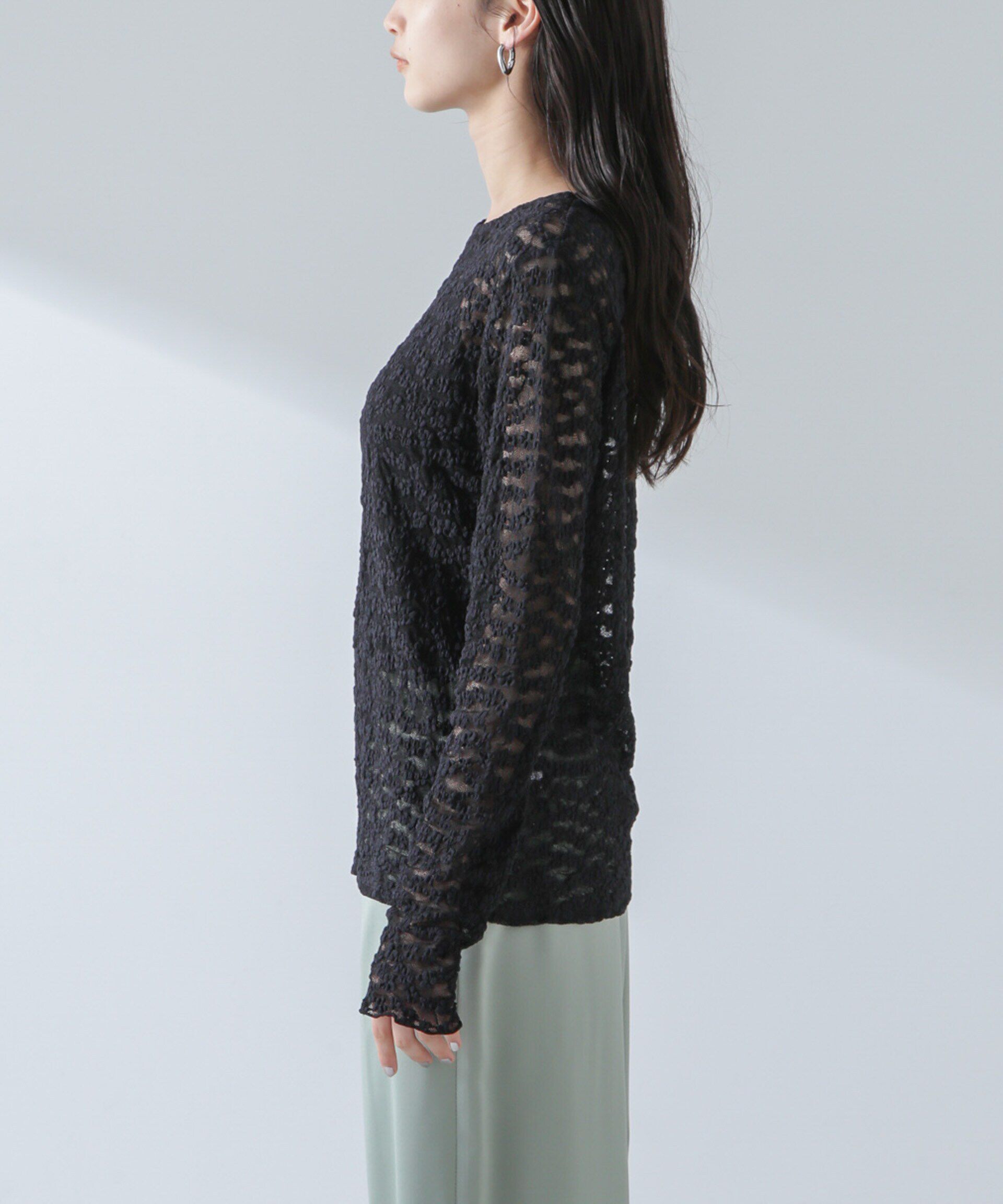 nano･universe「フラワーシアーカットトップス」|Tシャツ・カットソー|