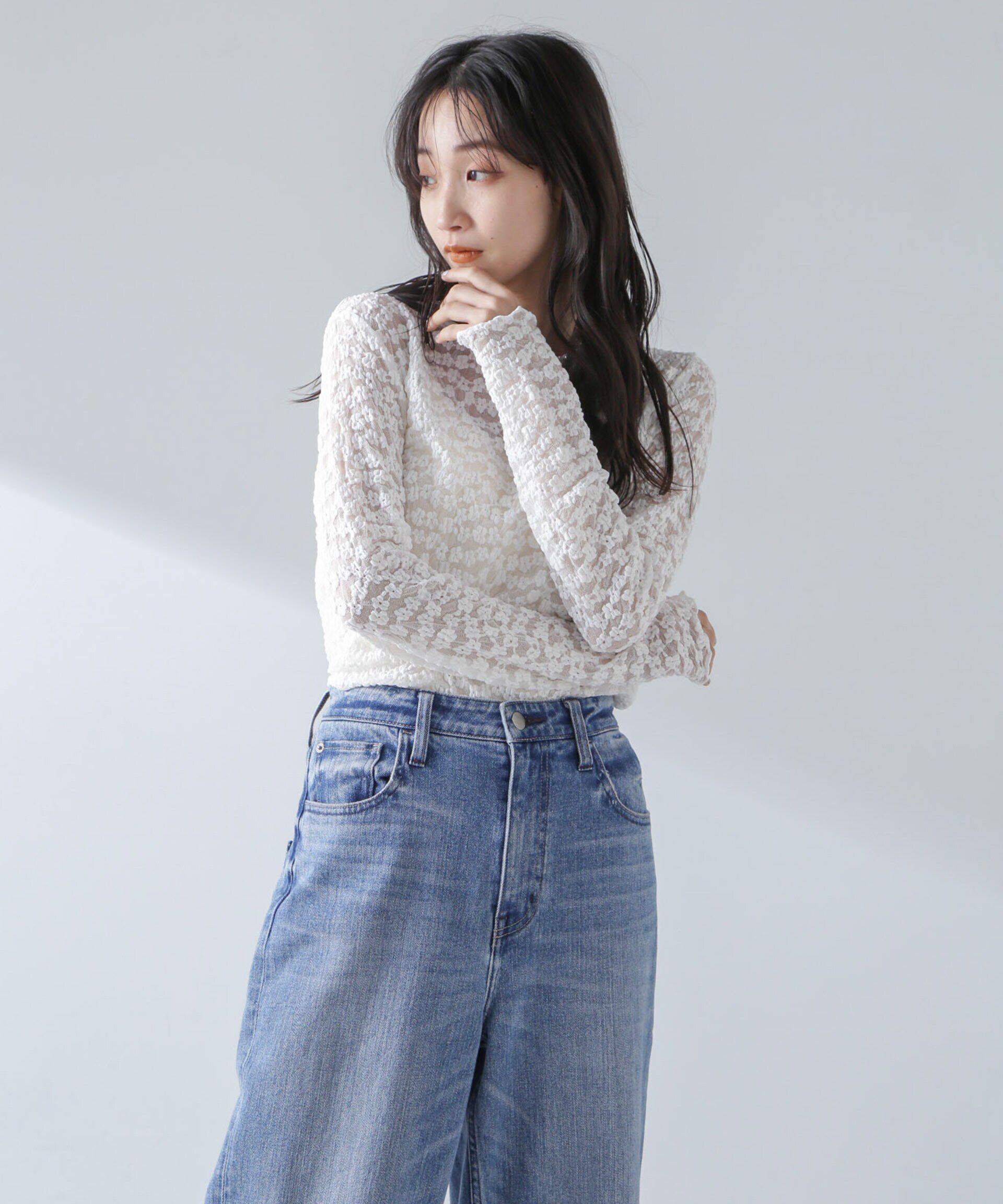 nano･universe「フラワーシアーカットトップス」|Tシャツ・カットソー|