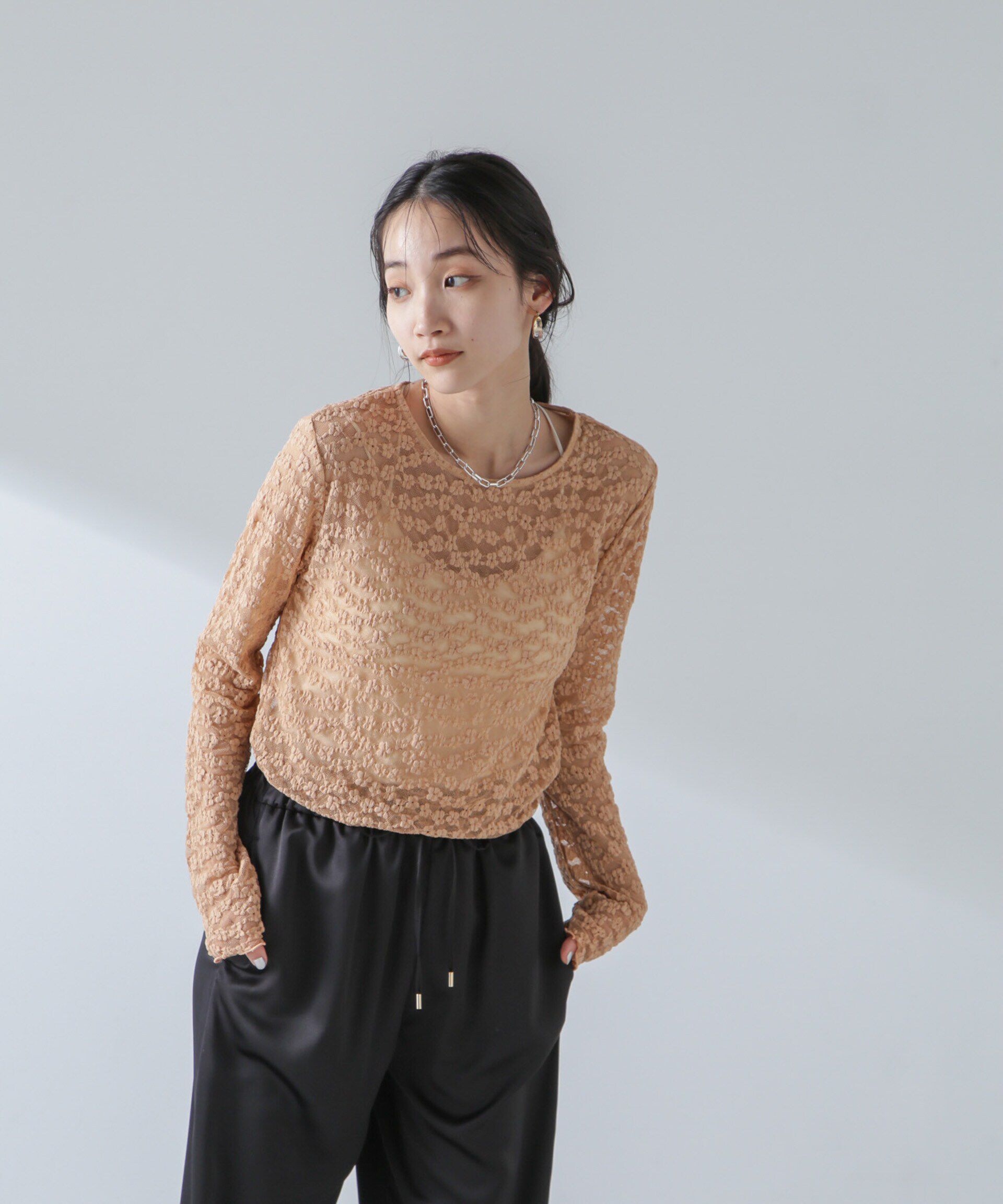 nano･universe「フラワーシアーカットトップス」|Tシャツ・カットソー|