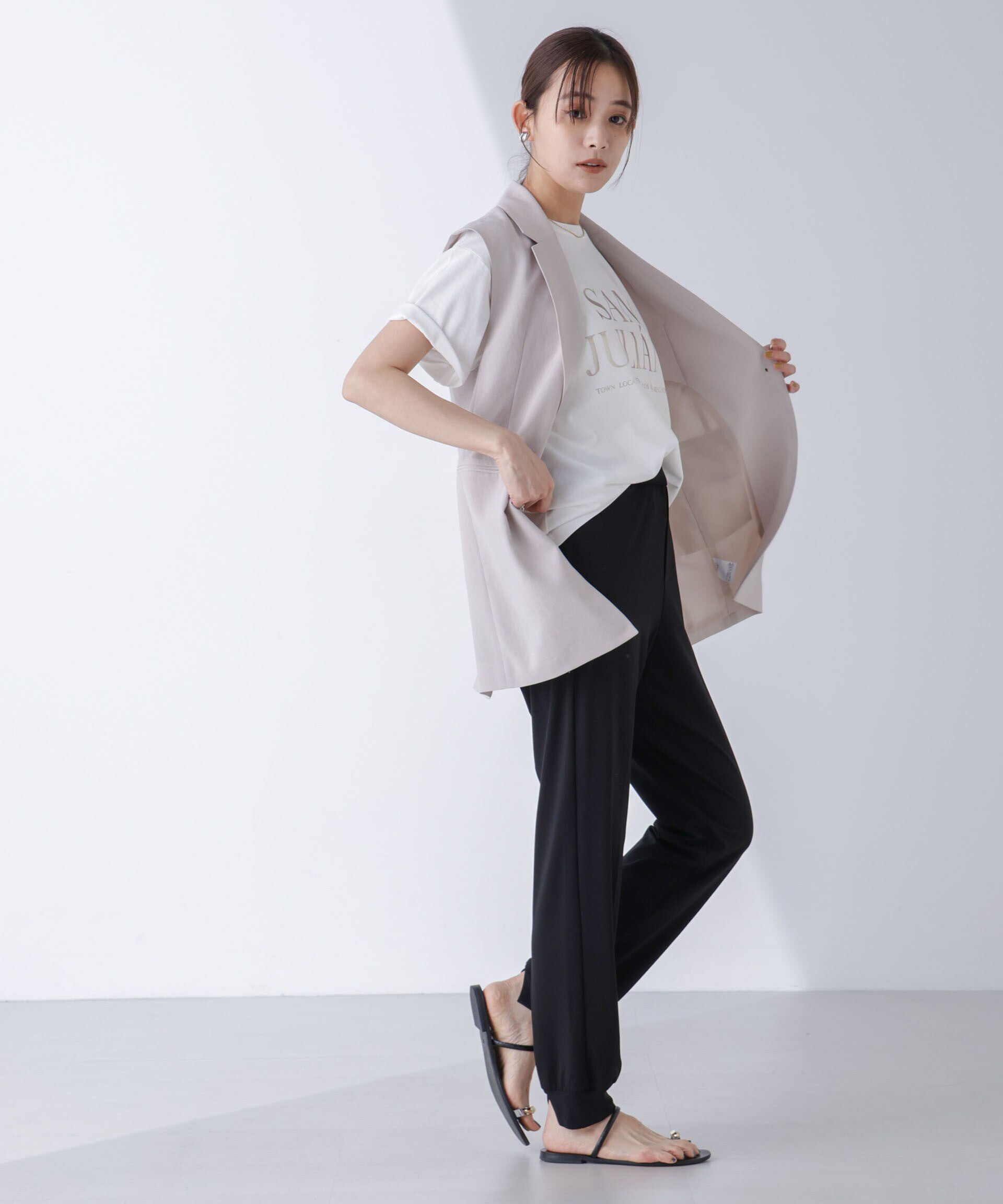 nano･universe「AtPARK＆DAILYWEAR/スリットジョガーパンツ（セットアップ可）」|チノ|