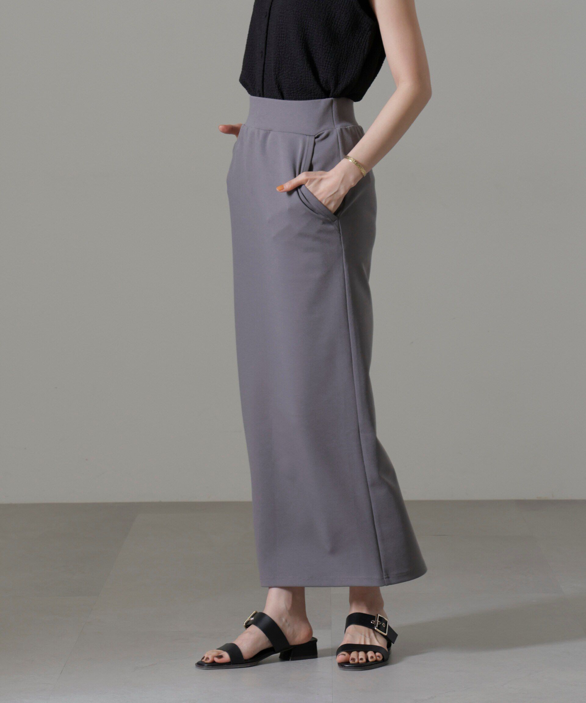 nano･universe「ポンチカットIラインマキシスカート」|スカート|