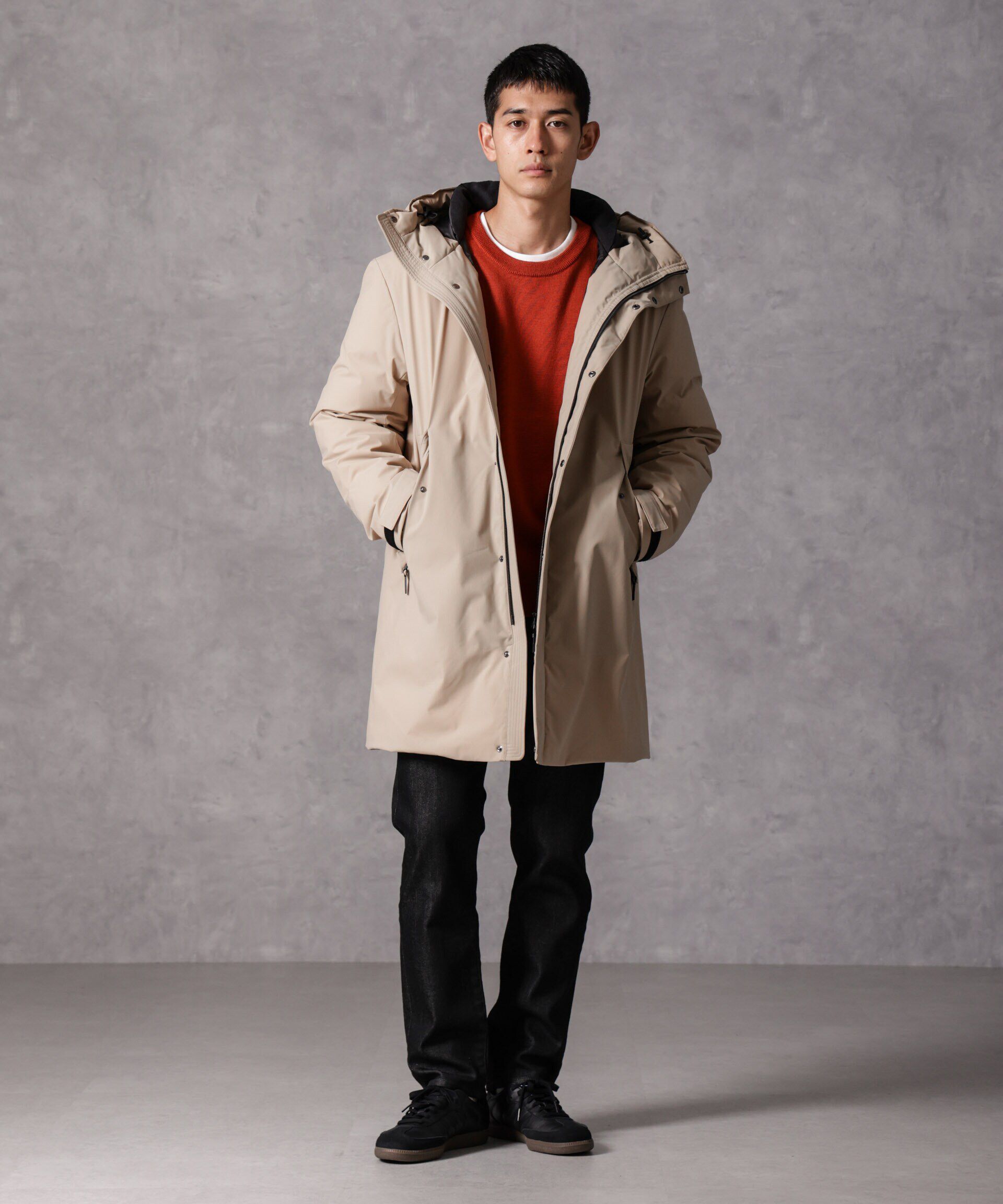 nano･universe「「西川ダウン(R)」ロングフードダウン」|ダウン|