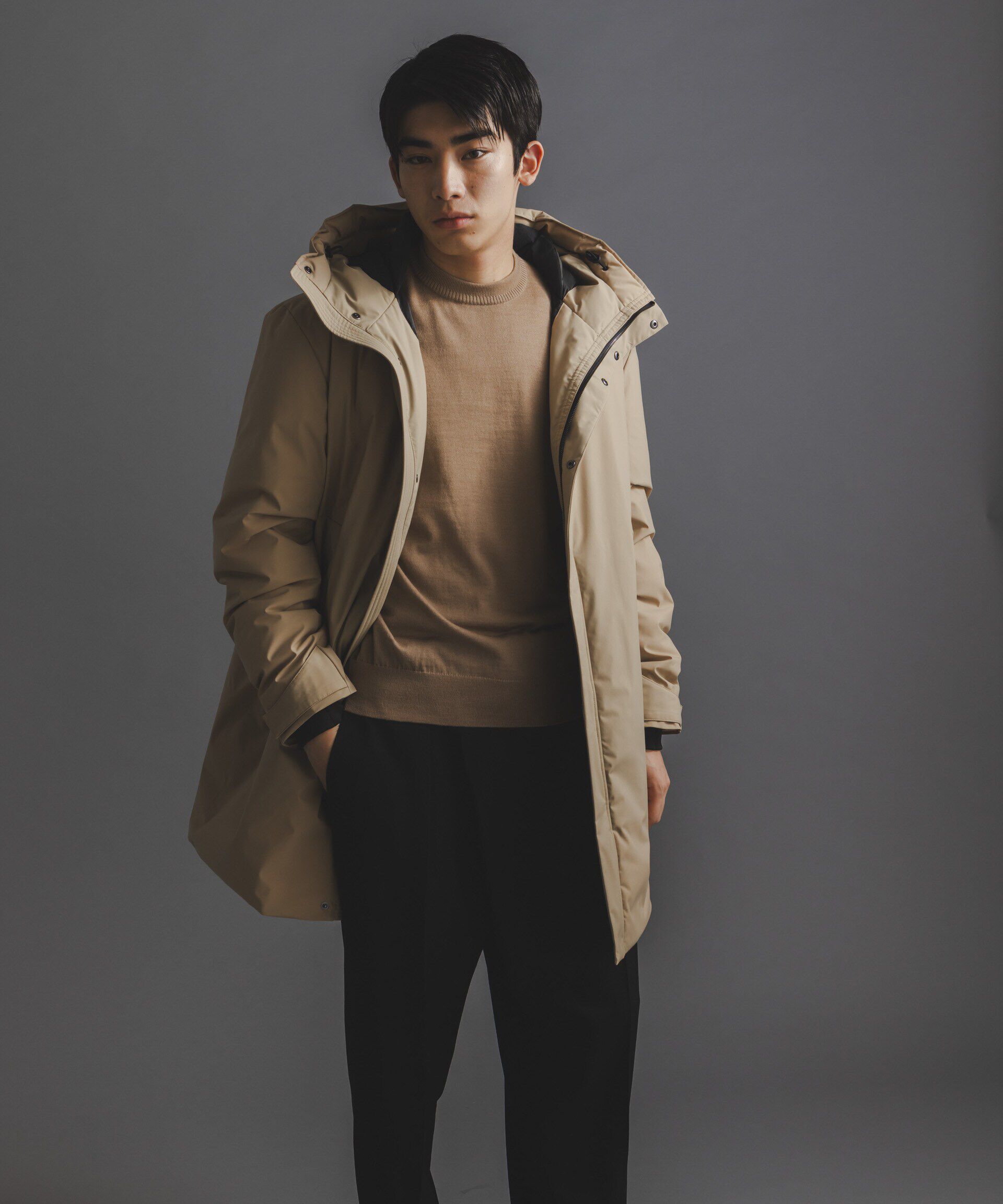 nano･universe「「西川ダウン(R)」ロングフードダウン」|ダウン|