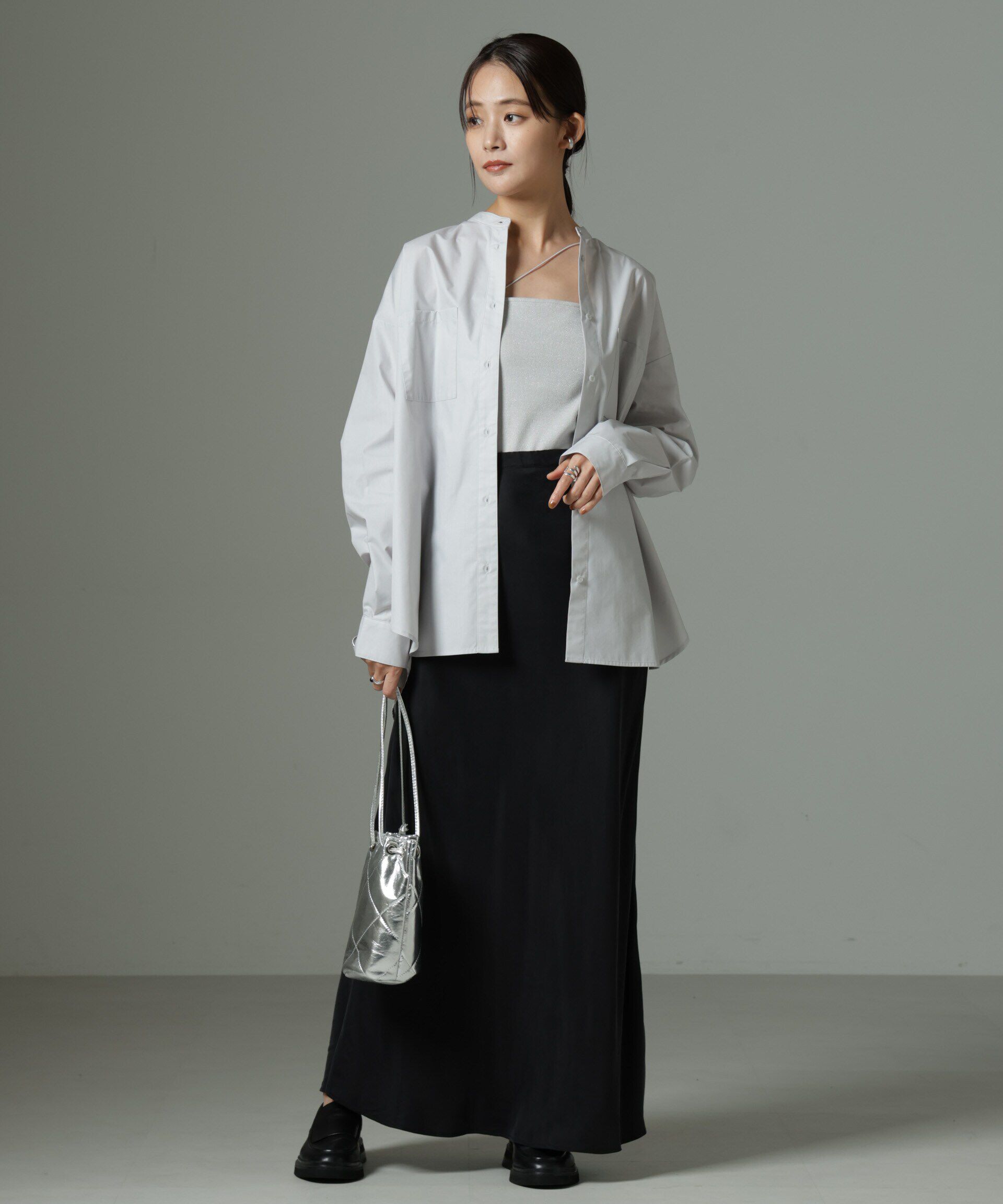 nano･universe「スタンドカラーシャツ」|シャツ・ブラウス|