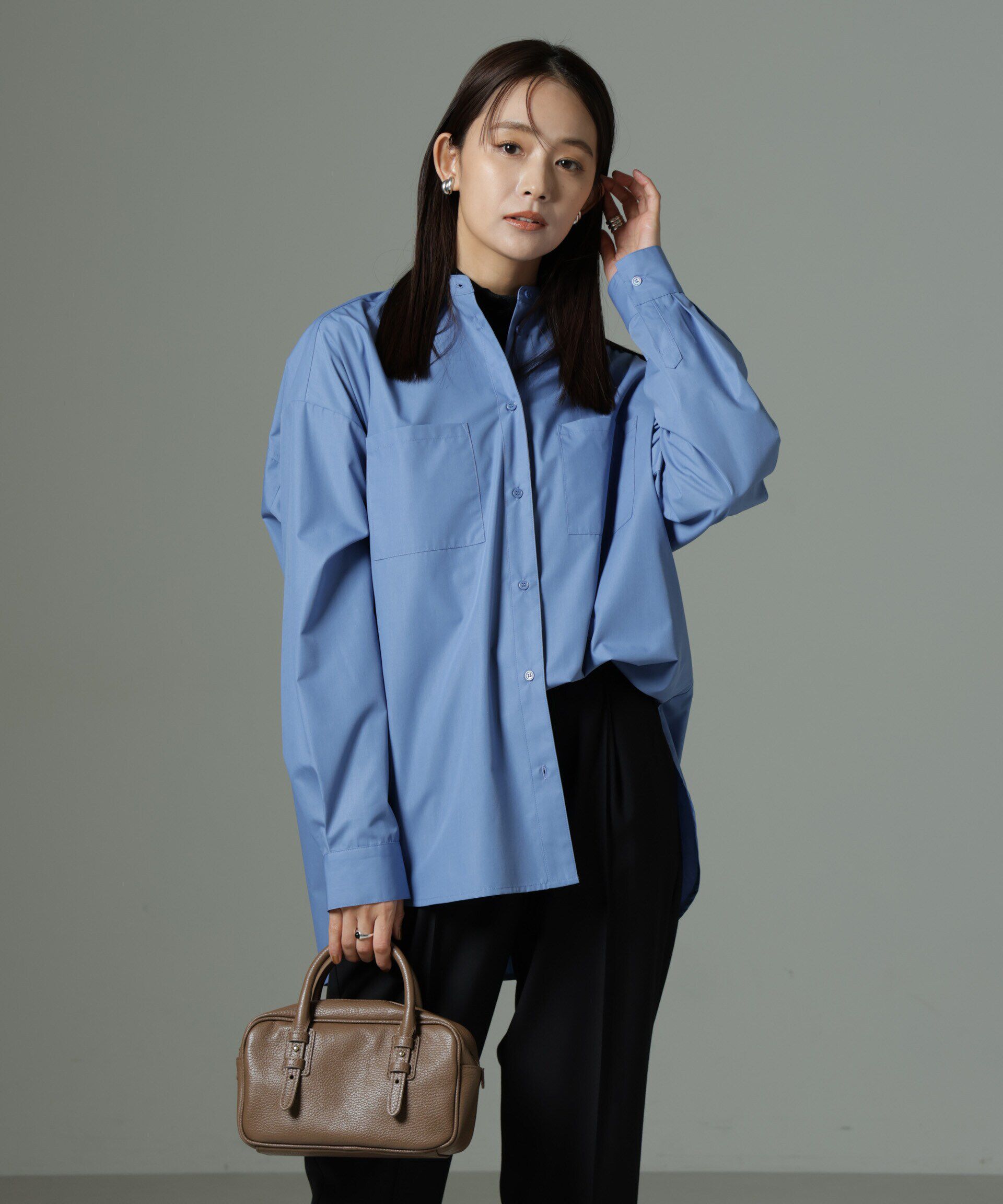 nano･universe「スタンドカラーシャツ」|シャツ・ブラウス|