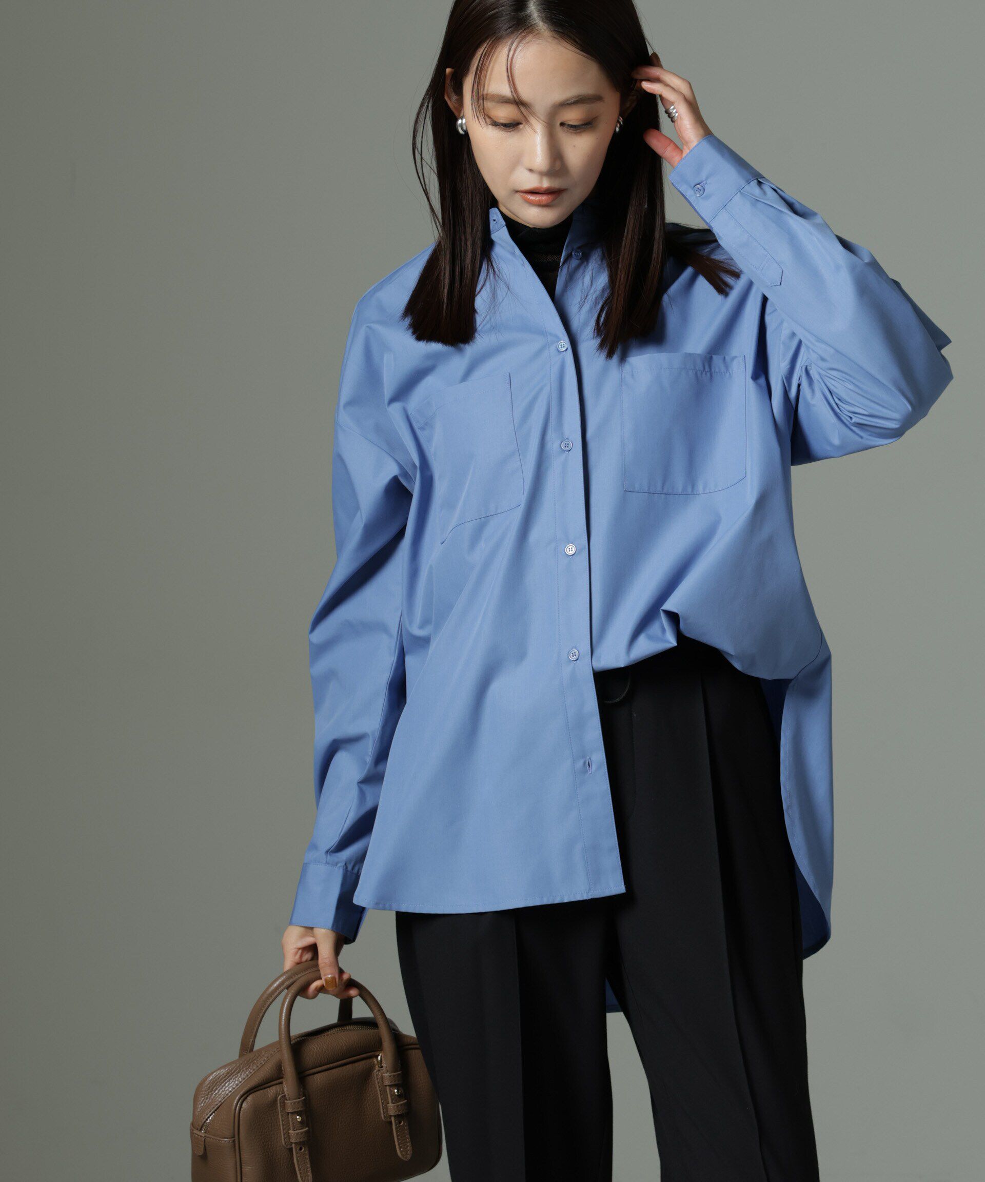 nano･universe「スタンドカラーシャツ」|シャツ・ブラウス|