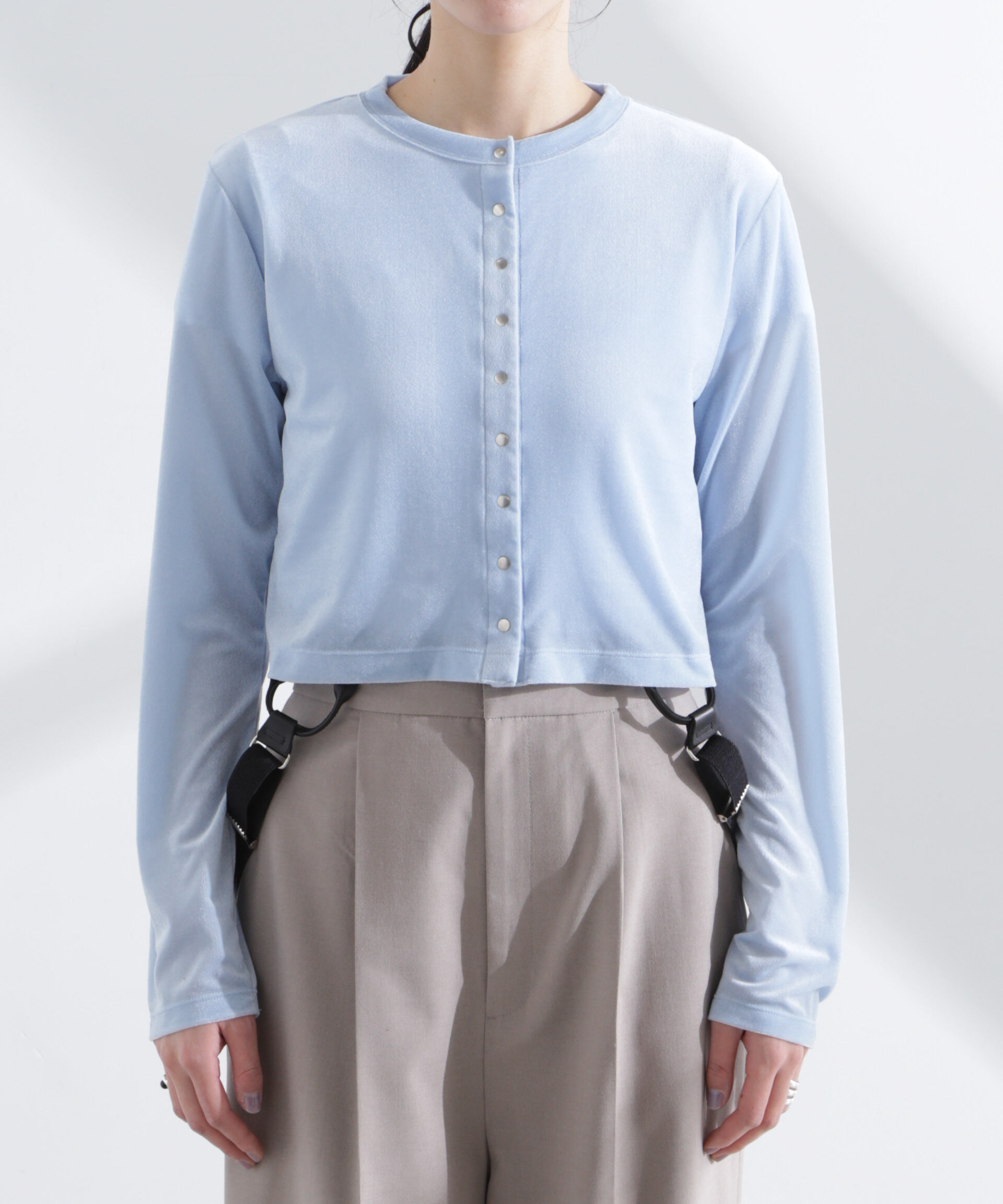 nano･universe「シアーベロアメニーボタンカーディガン」|Tシャツ・カットソー|