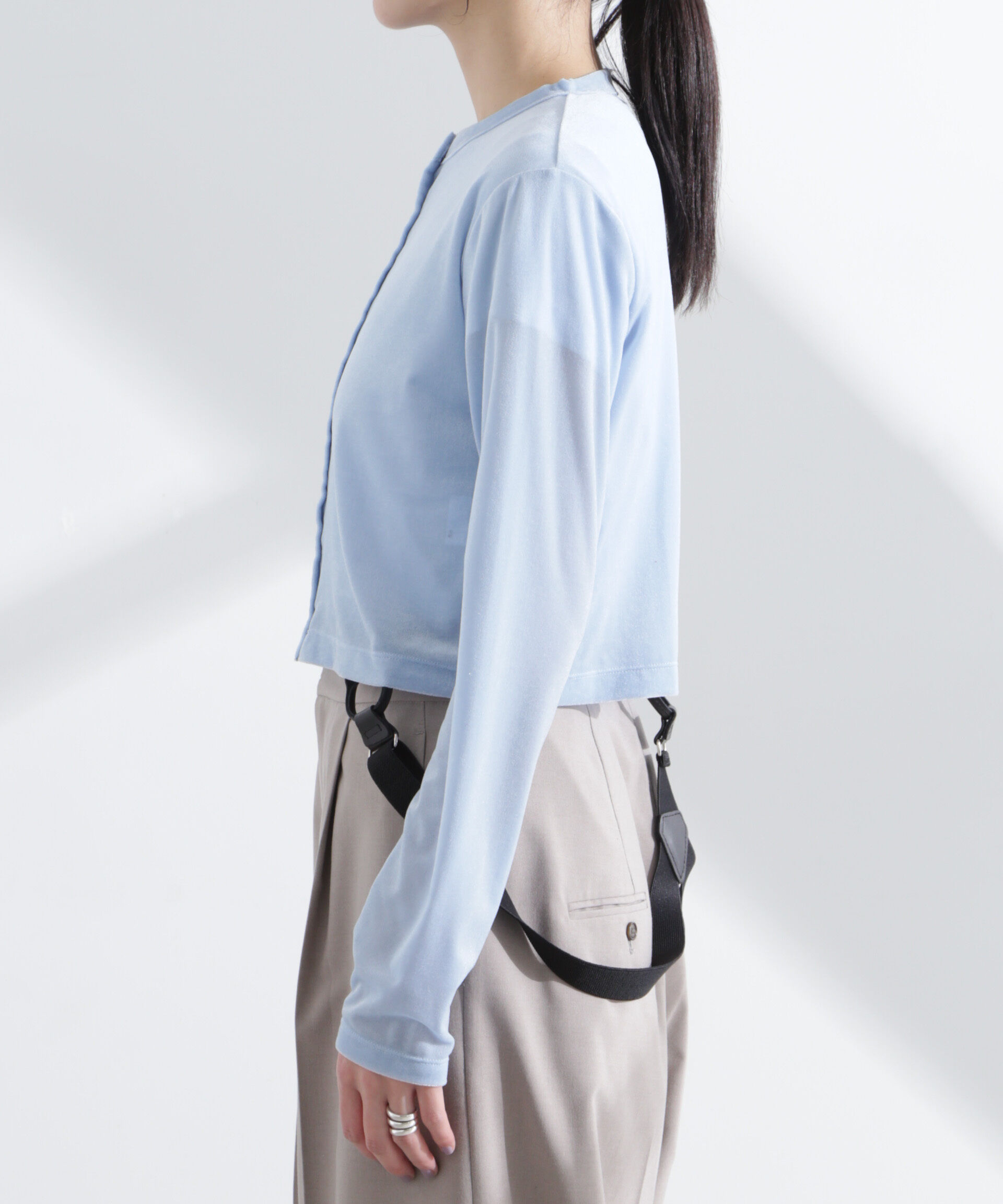 nano･universe「シアーベロアメニーボタンカーディガン」|Tシャツ・カットソー|