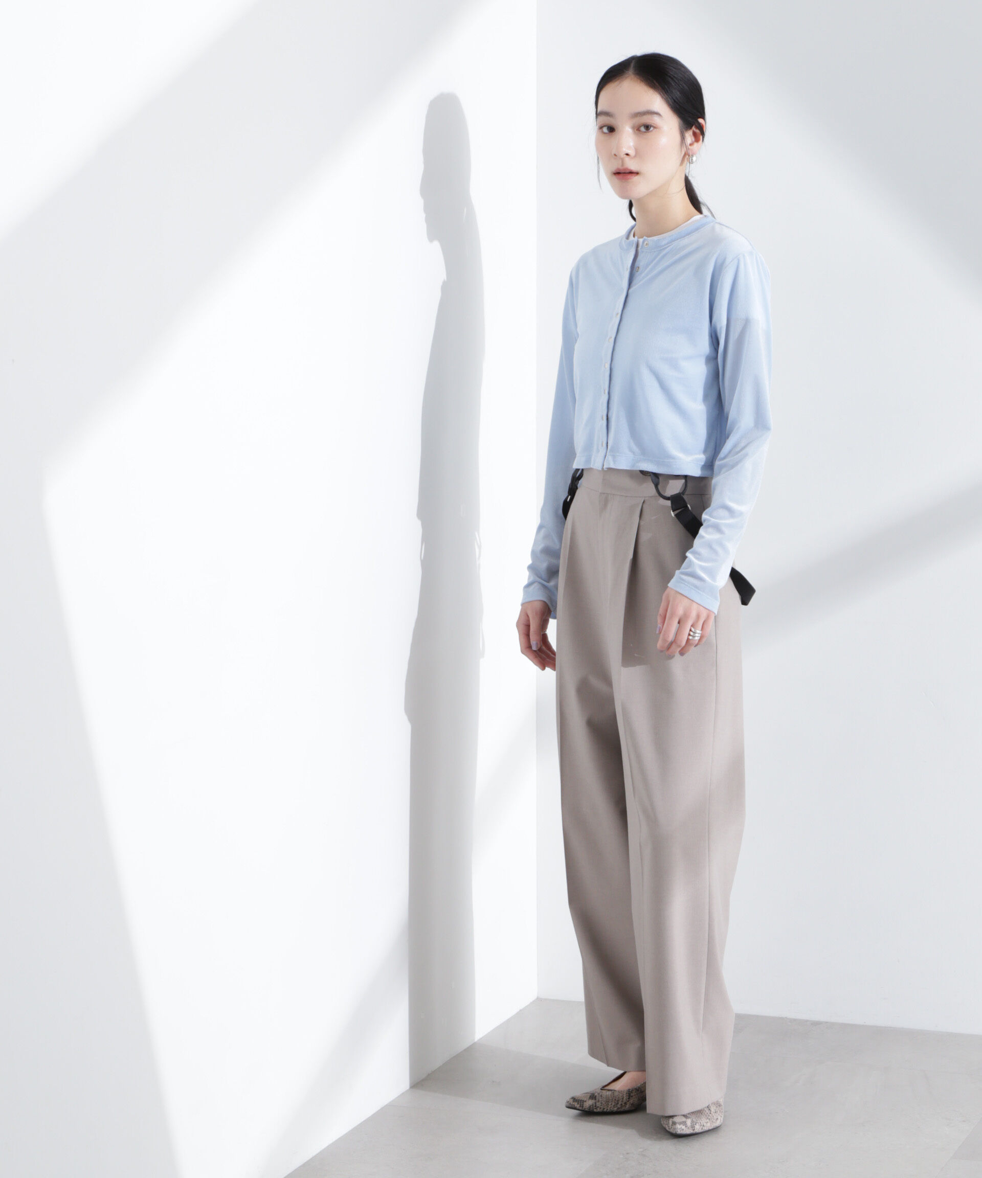 nano･universe「シアーベロアメニーボタンカーディガン」|Tシャツ・カットソー|