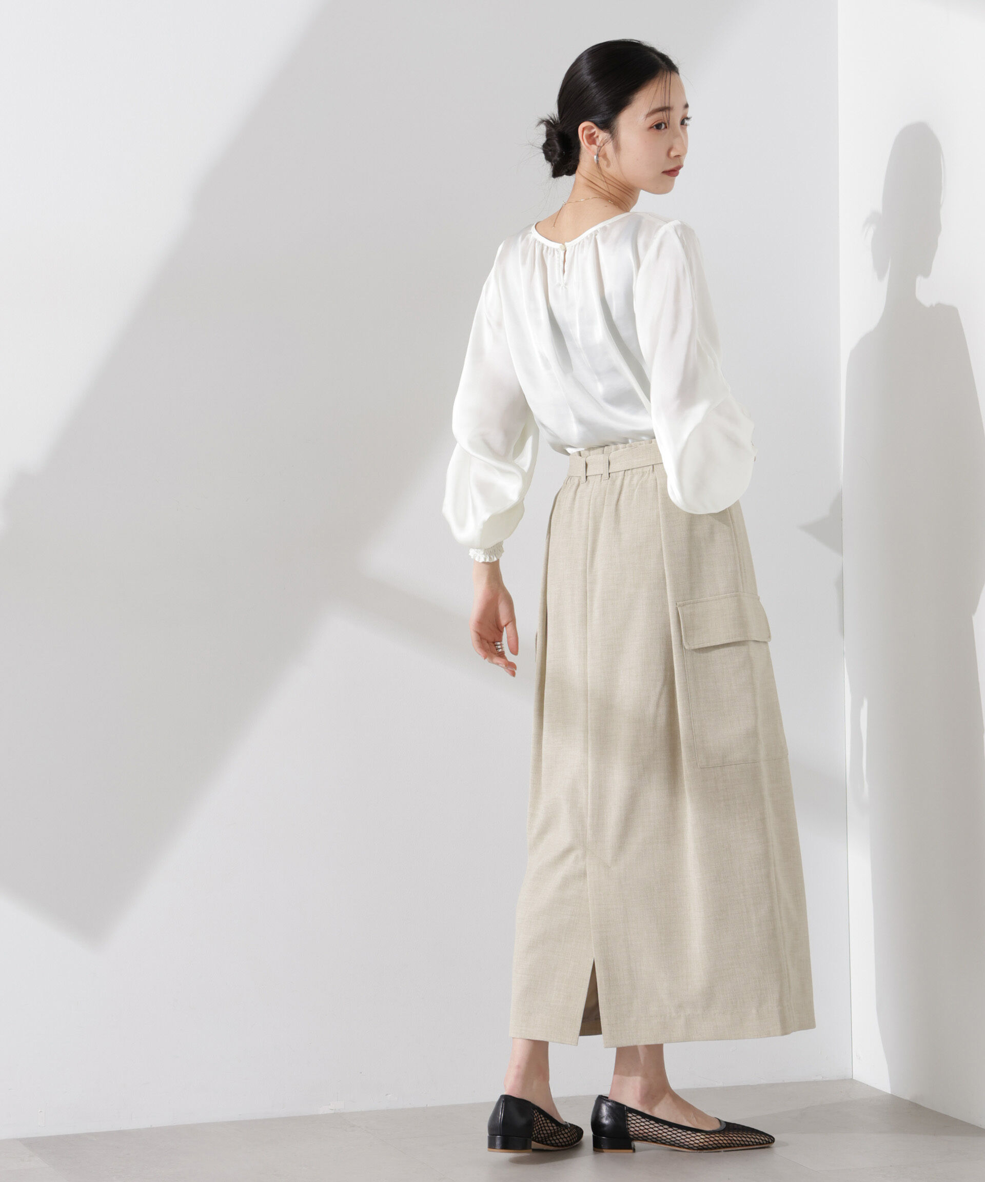 nano･universe「多機能素材ベルト付ポケットディティールスカート（セットアップ可）」|スカート|