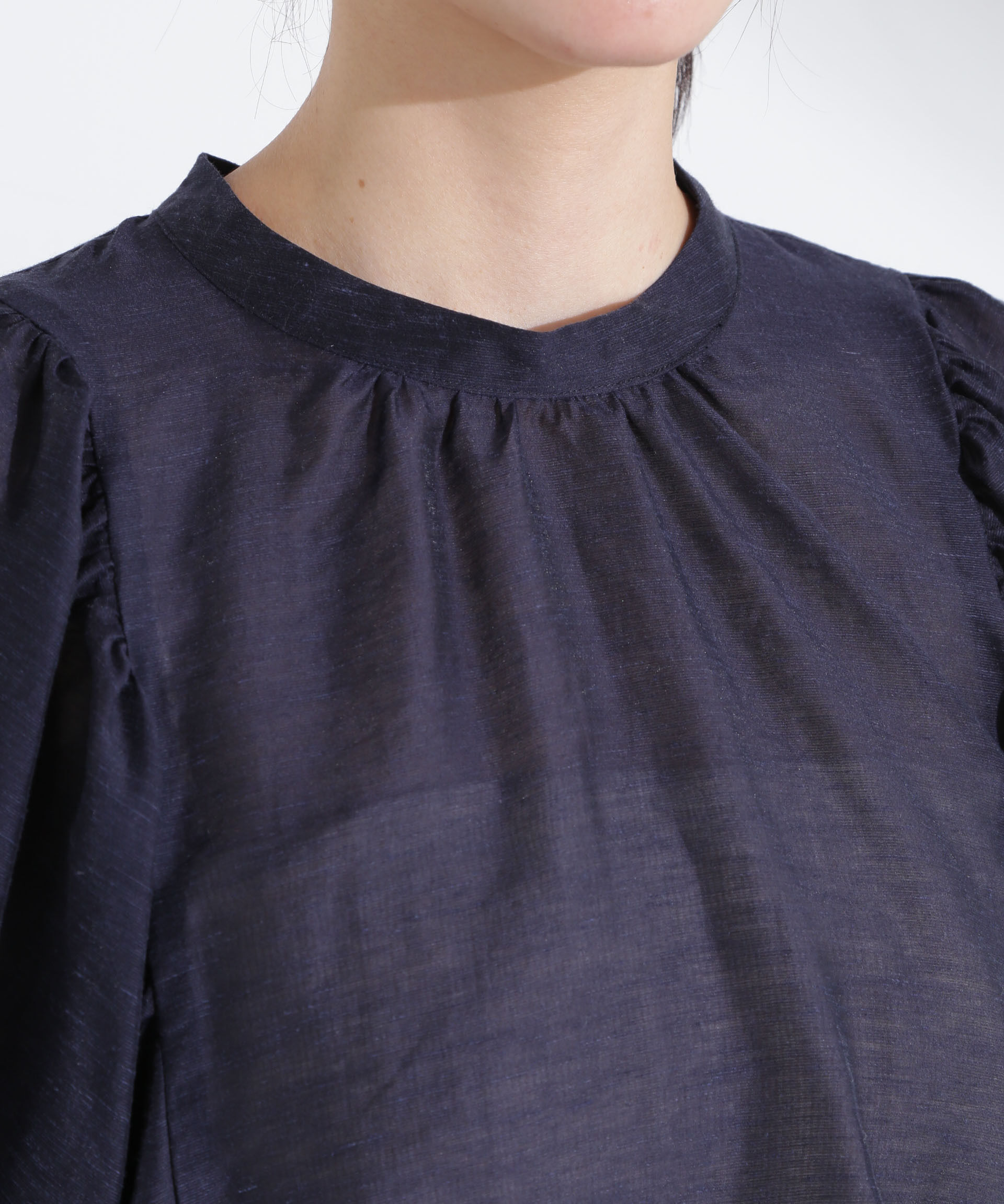 nano･universe「リネン混シアーボリュームスリーブブラウス」|シャツ・ブラウス|