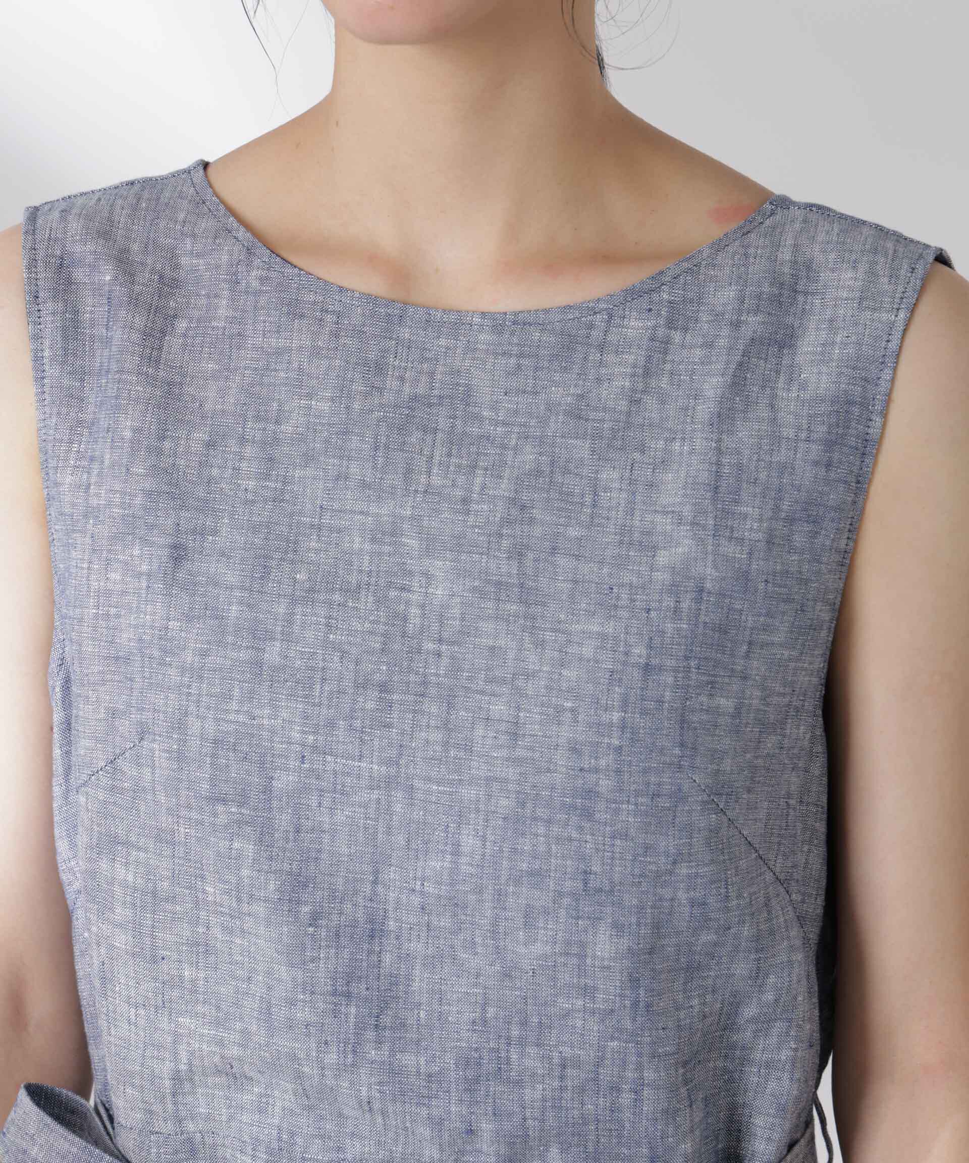 nano･universe「ヨーロピアンフラックス Aラインノースリーブワンピース」|ワンピース|