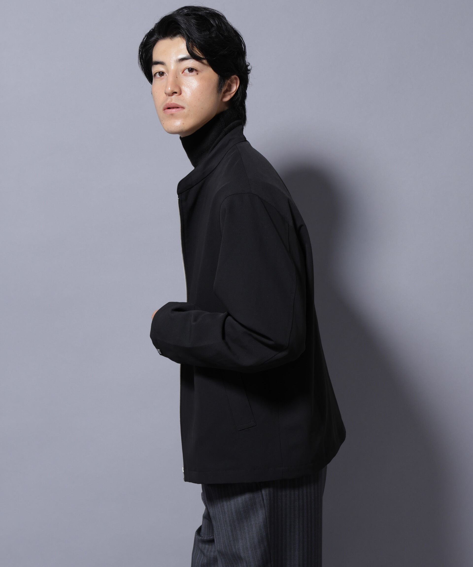 nano･universe「TR シングルライダースブルゾン」|ブルゾン・スタジャン|