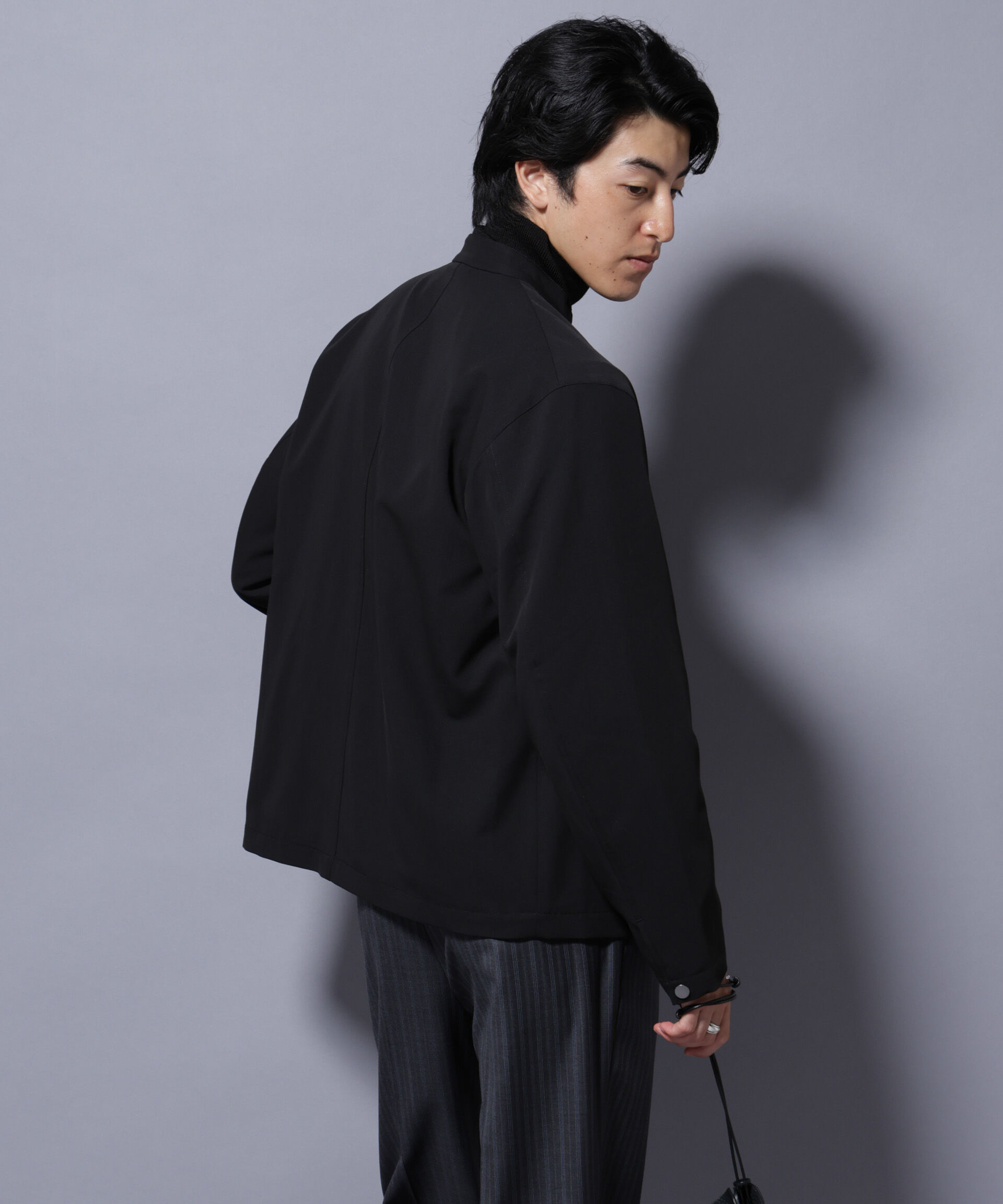 nano･universe「TR シングルライダースブルゾン」|ブルゾン・スタジャン|