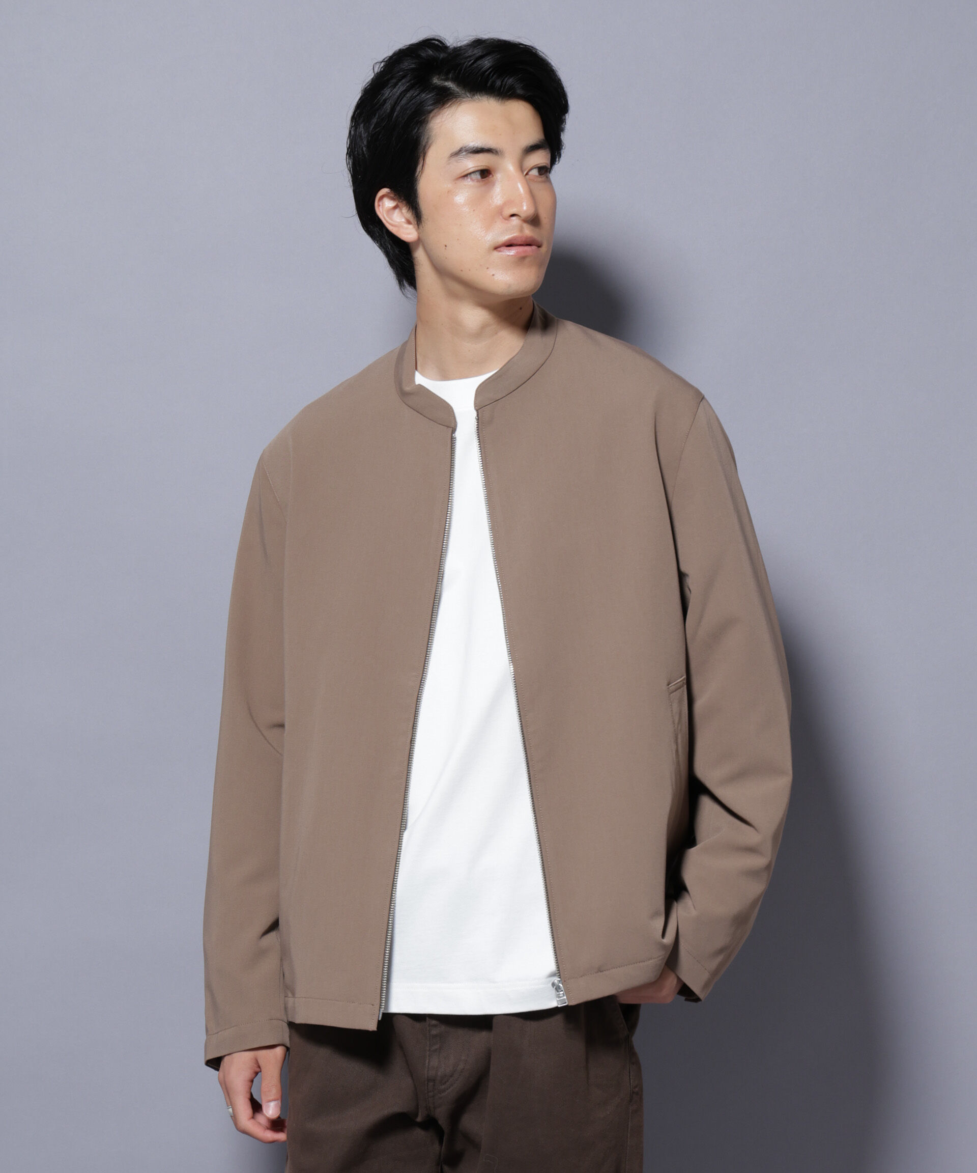 nano･universe「TR シングルライダースブルゾン」|ブルゾン・スタジャン|