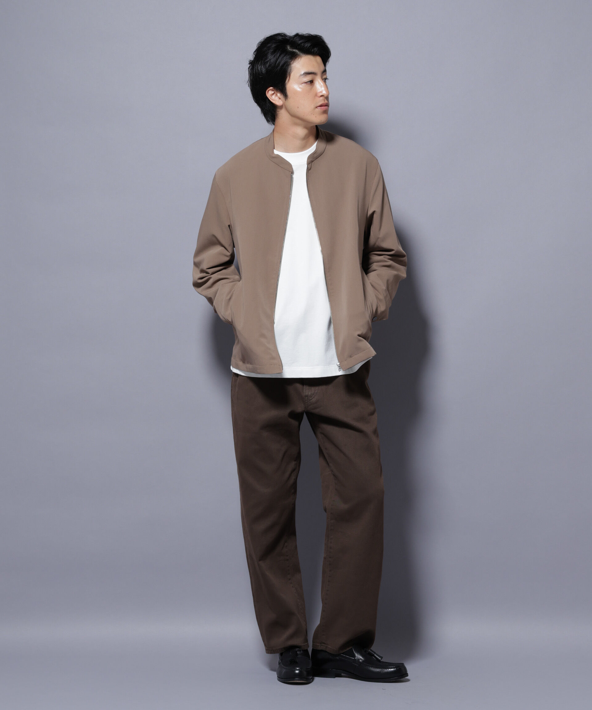 nano･universe「TR シングルライダースブルゾン」|ブルゾン・スタジャン|