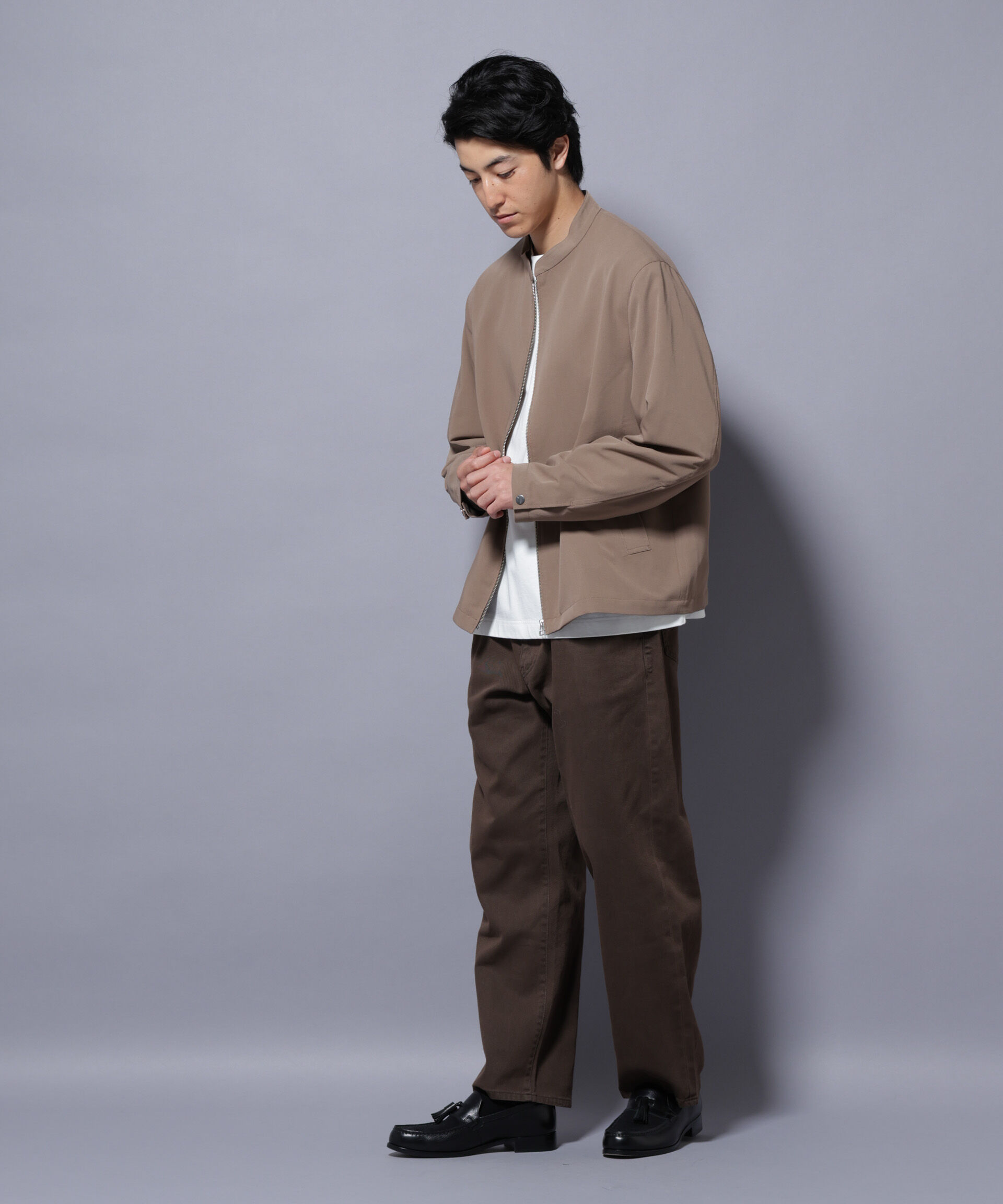 nano･universe「TR シングルライダースブルゾン」|ブルゾン・スタジャン|