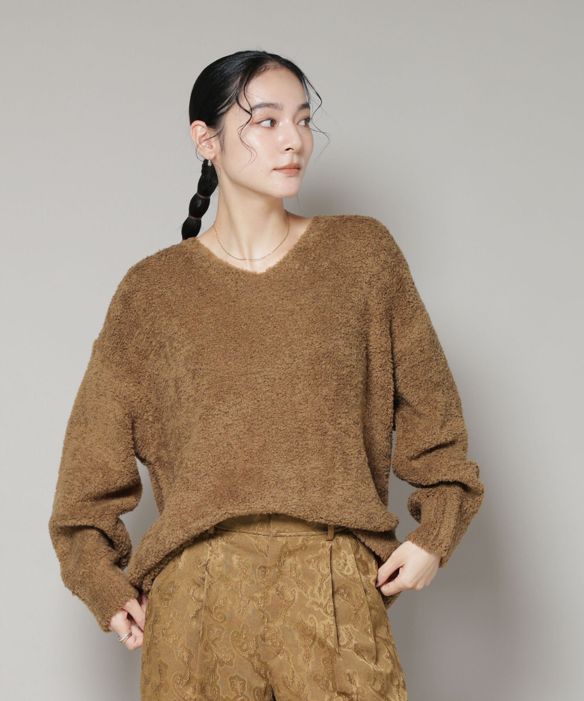 nano･universe「ウールフェザーVネックニットプルオーバー」|ニット・セーター|