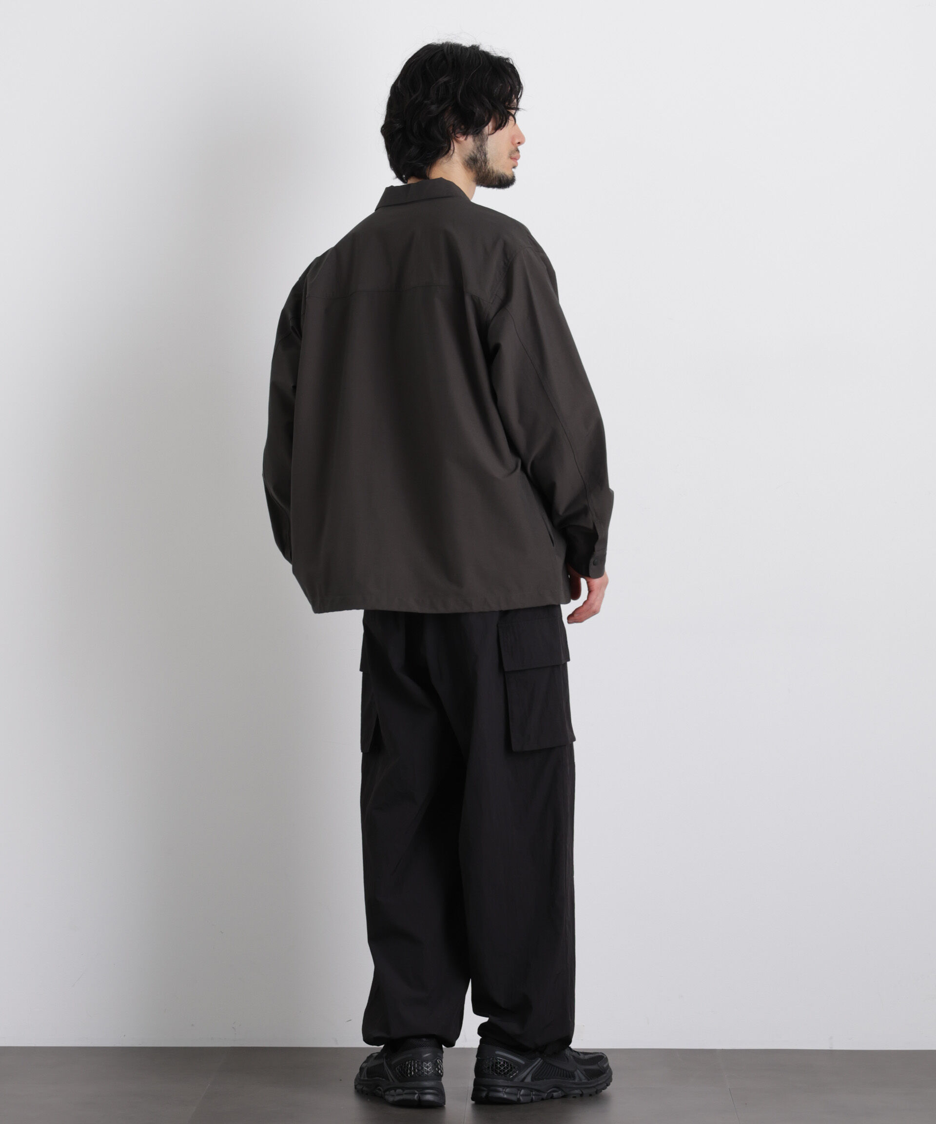 nano･universe「ストレッチワイドシャツブルゾン」|ブルゾン・スタジャン|