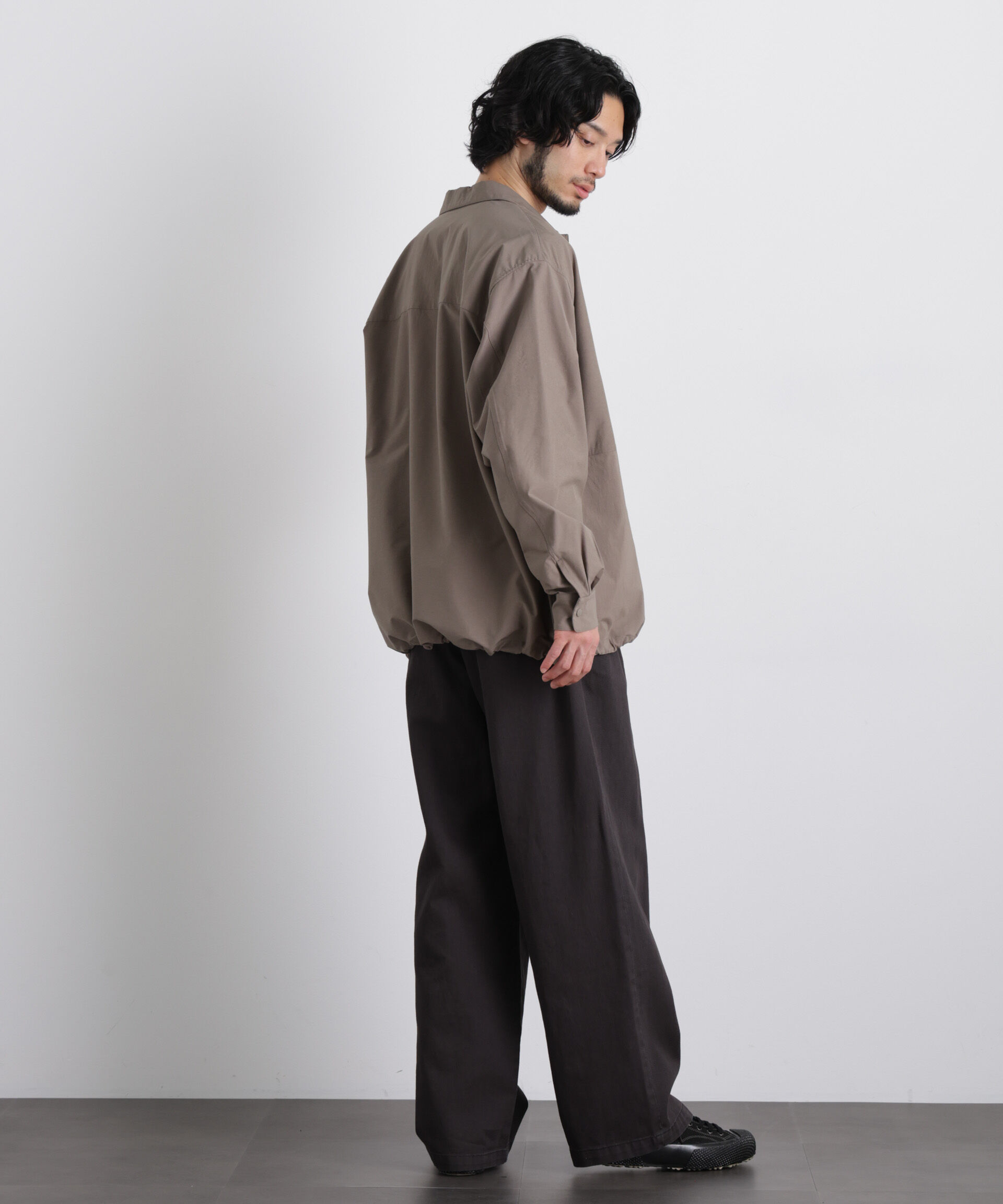 nano･universe「ストレッチワイドシャツブルゾン」|ブルゾン・スタジャン|