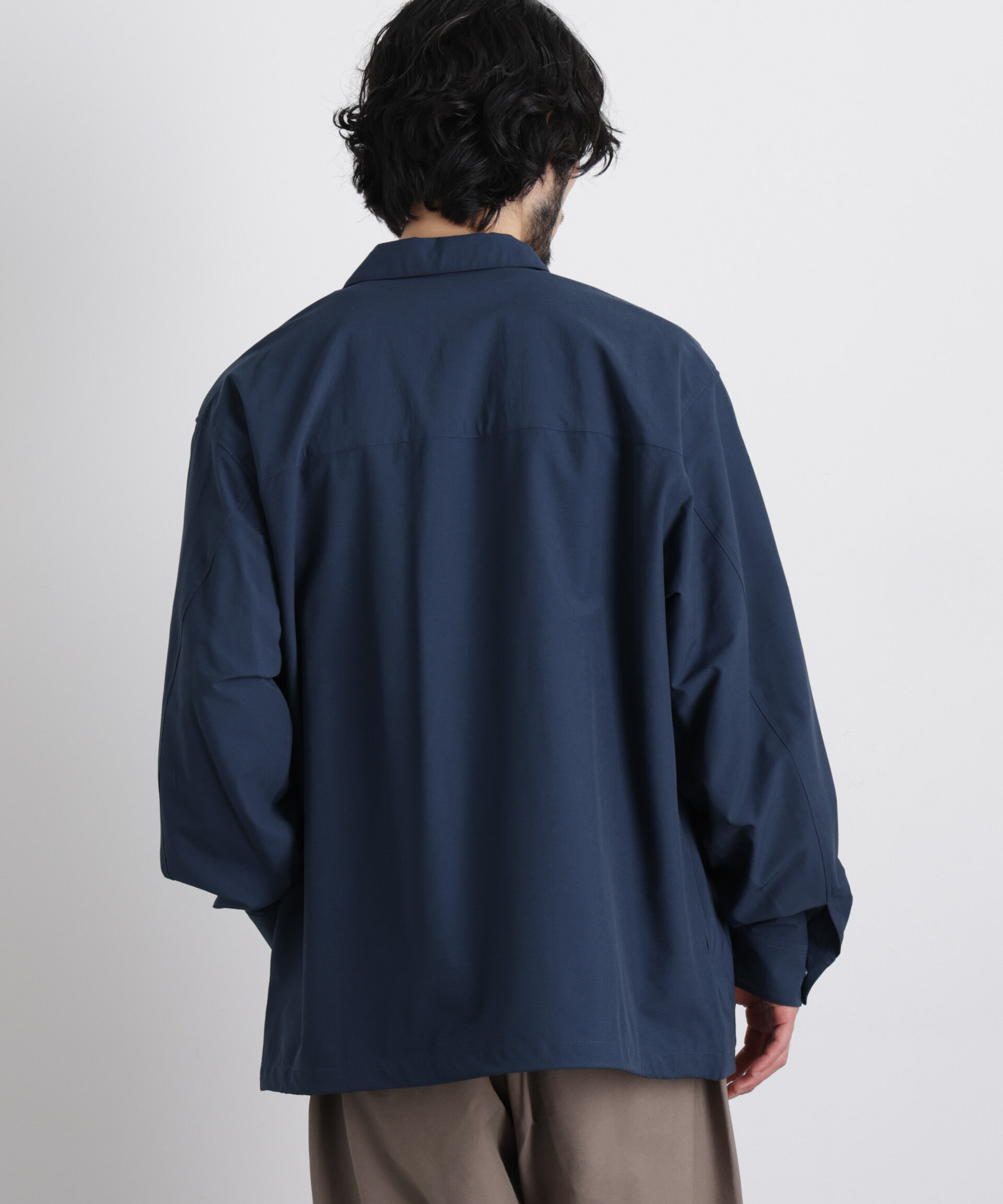 nano･universe「ストレッチワイドシャツブルゾン」|ブルゾン・スタジャン|