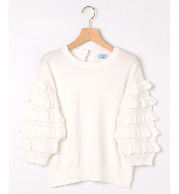 組曲「【WEB限定カラーあり】MINA 袖フリルニットプルオーバー」|ニット・セーター|