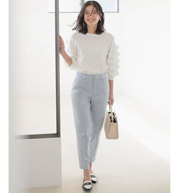 組曲「【WEB限定カラーあり】MINA 袖フリルニットプルオーバー」|ニット・セーター|