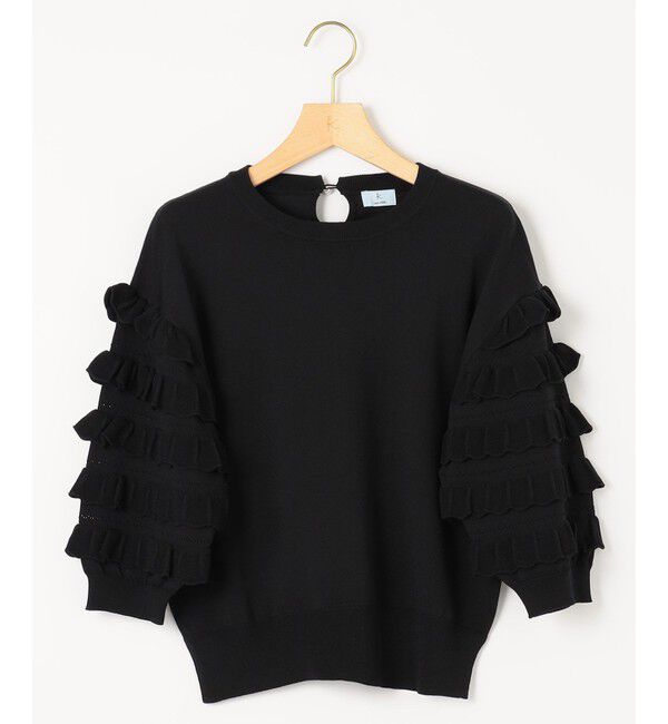 組曲「【WEB限定カラーあり】MINA 袖フリルニットプルオーバー」|ニット・セーター|