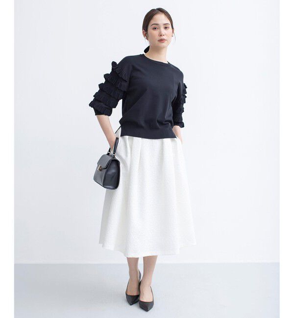 組曲「【WEB限定カラーあり】MINA 袖フリルニットプルオーバー」|ニット・セーター|