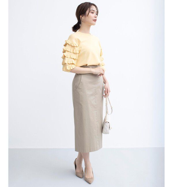 組曲「【WEB限定カラーあり】MINA 袖フリルニットプルオーバー」|ニット・セーター|