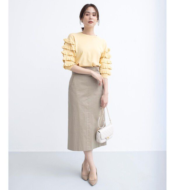 組曲「【WEB限定カラーあり】MINA 袖フリルニットプルオーバー」|ニット・セーター|