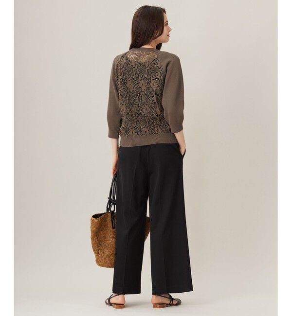 自由区「【洗える】レースコンビニット プルオーバー」|ニット・セーター|