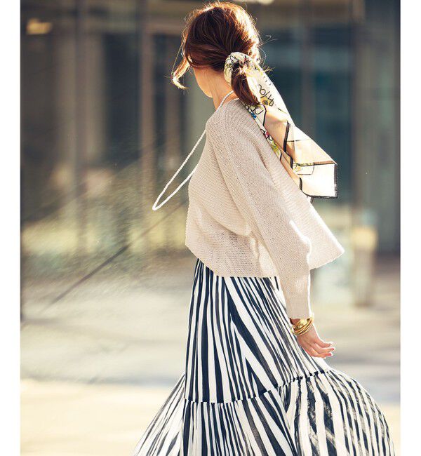 自由区「【洗える】リネンミドルゲージドルマンスリーブ ニット」|ニット・セーター|