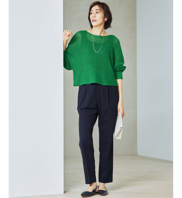 自由区「【洗える】リネンミドルゲージドルマンスリーブ ニット」|ニット・セーター|