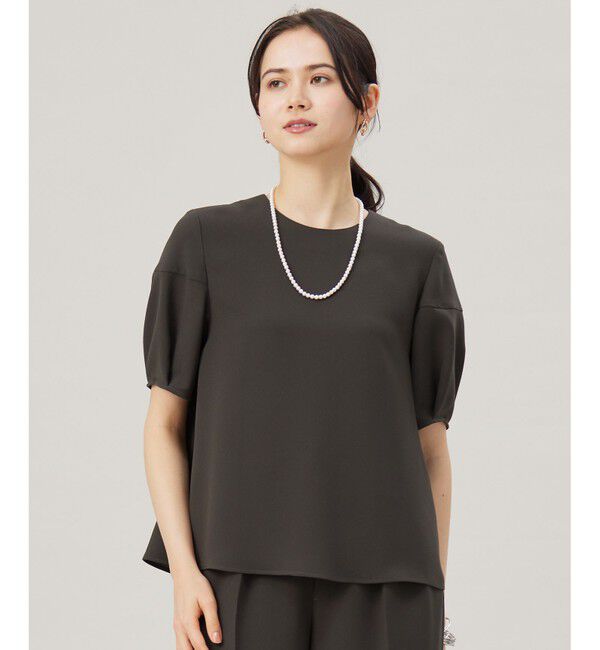 自由区「【SHIHOさんコラボ・洗える】バックサテンジョーゼット ブラウス」|シャツ・ブラウス|バーント