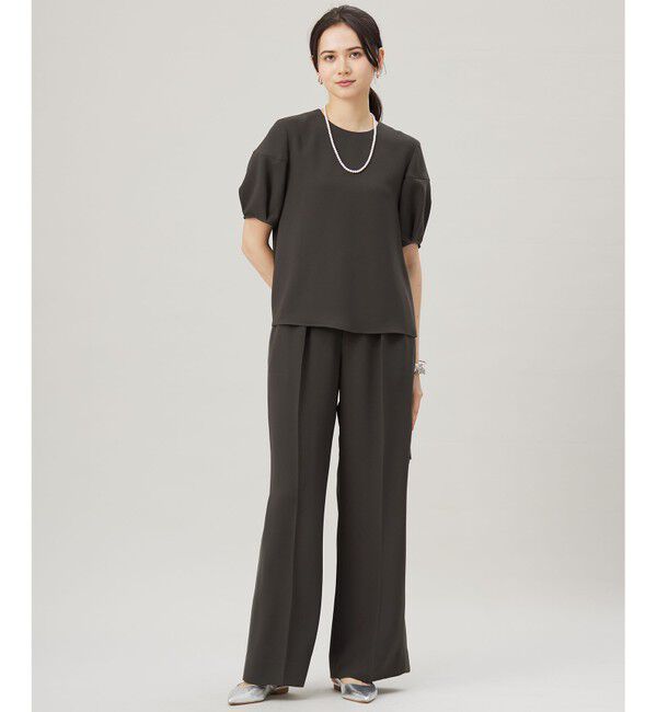 自由区「【SHIHOさんコラボ・洗える】バックサテンジョーゼット ブラウス」|シャツ・ブラウス|