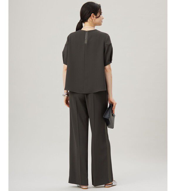 自由区「【SHIHOさんコラボ・洗える】バックサテンジョーゼット ブラウス」|シャツ・ブラウス|