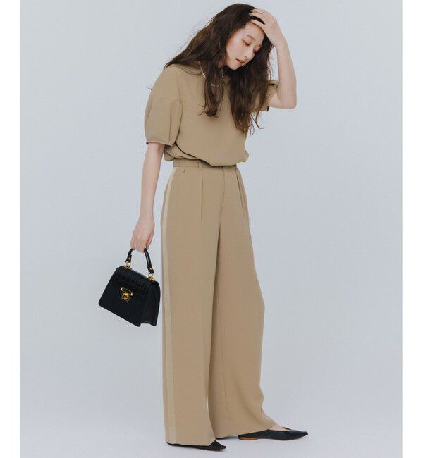 自由区「【SHIHOさんコラボ・洗える】バックサテンジョーゼット ブラウス」|シャツ・ブラウス|