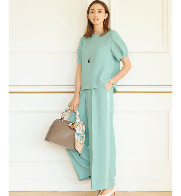 自由区「【SHIHOさんコラボ・洗える】バックサテンジョーゼット ブラウス」|シャツ・ブラウス|