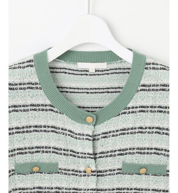 自由区「【洗える】カラーミックスツイードニット カーディガン」|カーディガン|