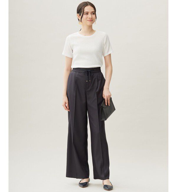 自由区「【洗える】シャーリングジャージー Tシャツ」|Tシャツ・カットソー|