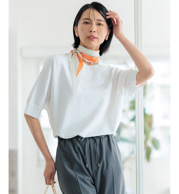 23区「【洗える】レーヨンポリエステルストレッチ ドルマン ニット」|ニット・セーター|ホワイト系