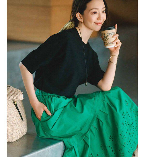 23区「【洗える】レーヨンポリエステルストレッチ ドルマン ニット」|ニット・セーター|ブラック系