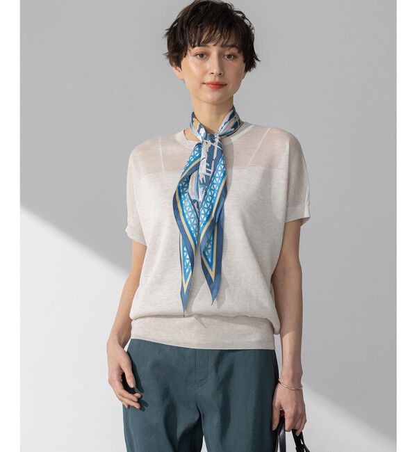 23区「【洗える】シャイニーシアー ドルマン ニット」|ニット・セーター|アイボリー系