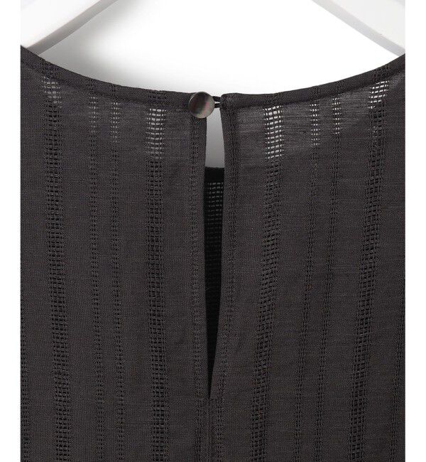 23区「【洗える】カラミ ストライプ ペプラム ブラウス」|シャツ・ブラウス|