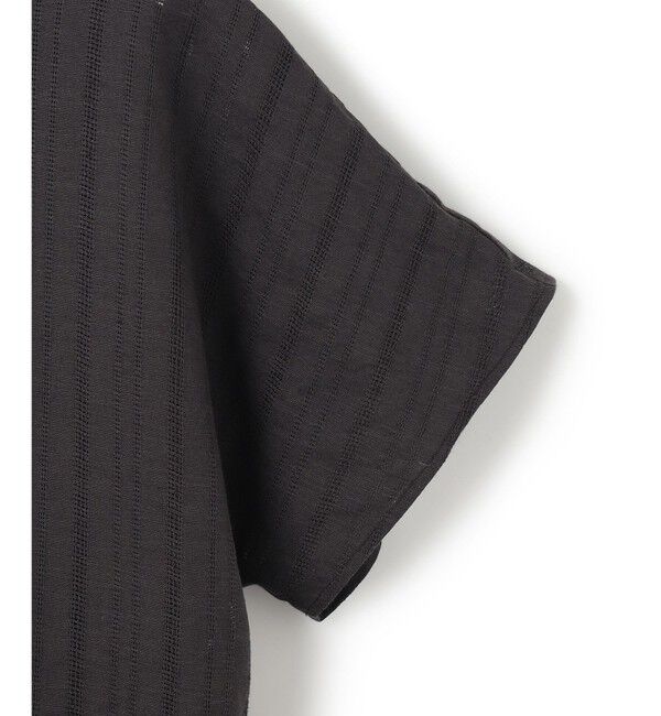 23区「【洗える】カラミ ストライプ ペプラム ブラウス」|シャツ・ブラウス|