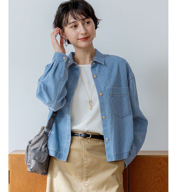23区「ライトダンガリー デニムショートシャツ」|シャツ・ブラウス|ﾀｰｺｲｽﾞ