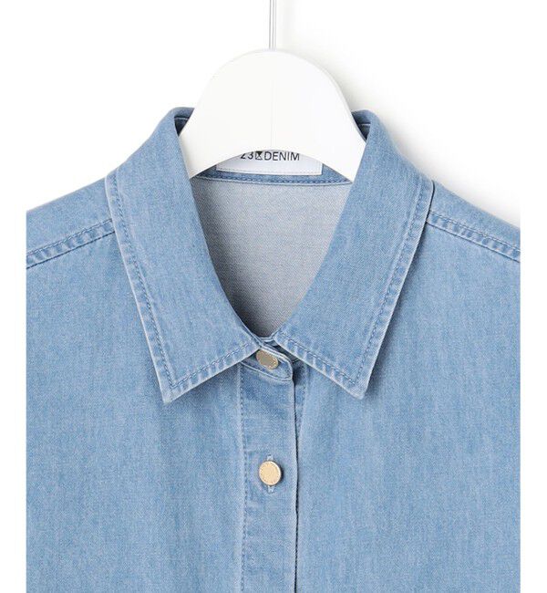 23区「ライトダンガリー デニムショートシャツ」|シャツ・ブラウス|
