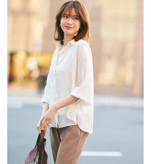 ANY SIS「【接触冷感】シアー ブラウス」|シャツ・ブラウス|